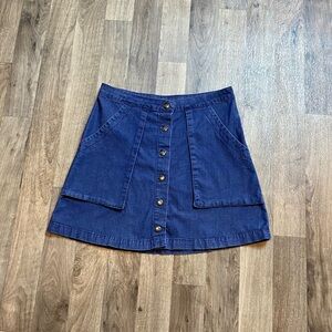 Ethereal by Paper Crane Denim Mini Skirt Button Front Size Small